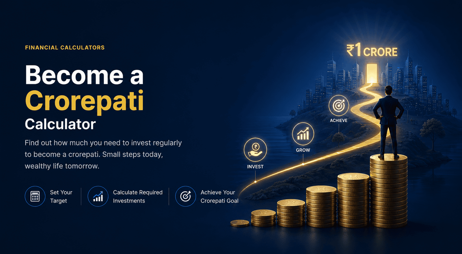Become a Crorepati β find the exact monthly SIP needed to reach your target corpus by your target age.
